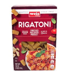 Weis Quality Classic Pasta Enriched Macaroni Product, Rigatoni
