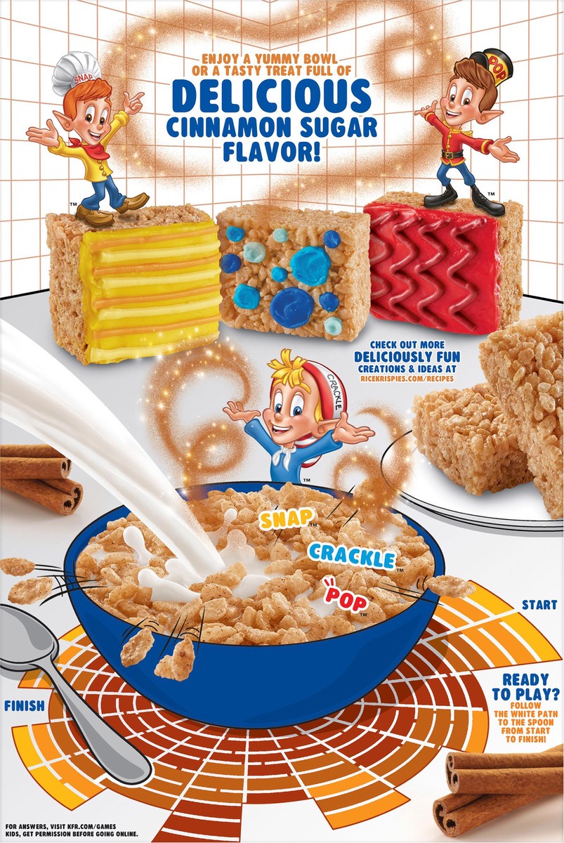 slide 8 of 8, Kellogg's Cinnamon Sugar Krispies Breakfast Cereal, Kids Snacks, Family Breakfast, Cinnamon Sugar Flavor, 11.3oz Box, 1 Box, 11.3 oz