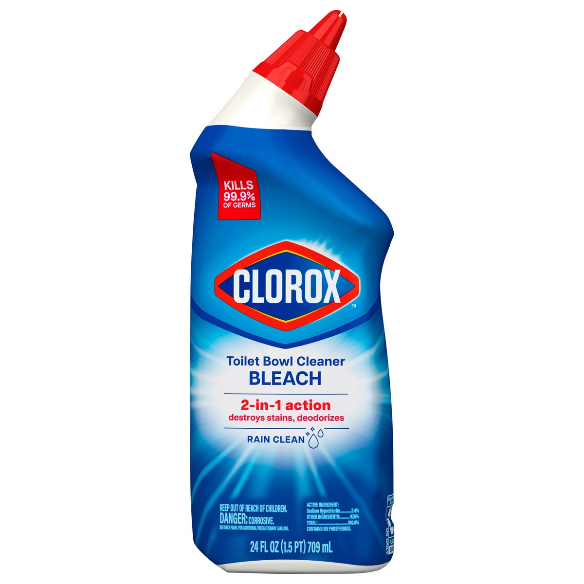 slide 1 of 6, Clorox Toilet Bowl Rain Clean Cleaner, 24 oz