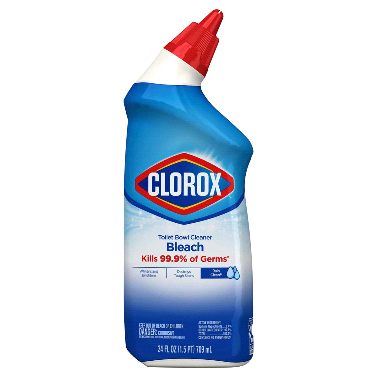 slide 1 of 3, Clorox Toilet Bowl Cleaner Rain Clean, 24 oz