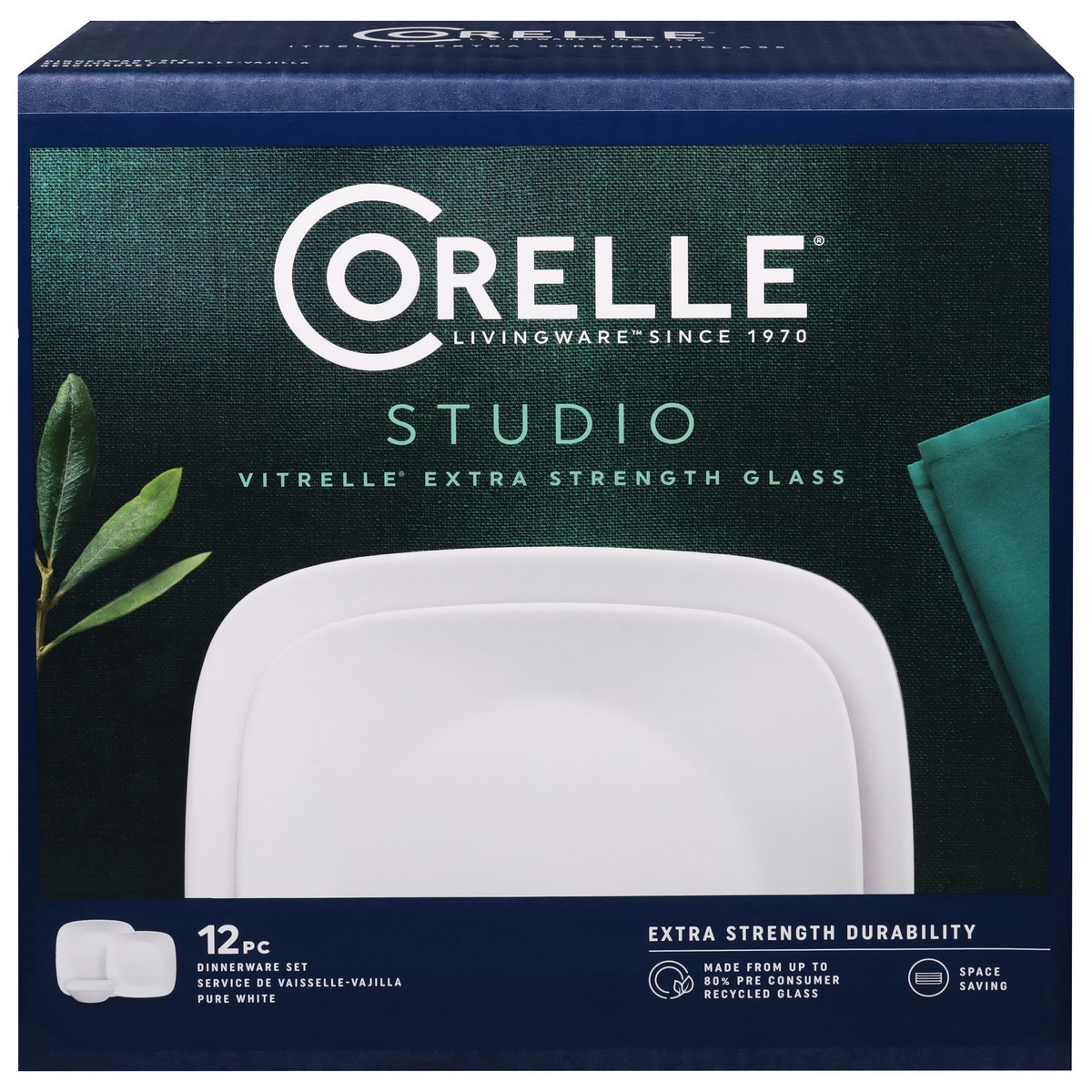 slide 1 of 9, Corelle Pure White Dinnerware Set, 1 ct