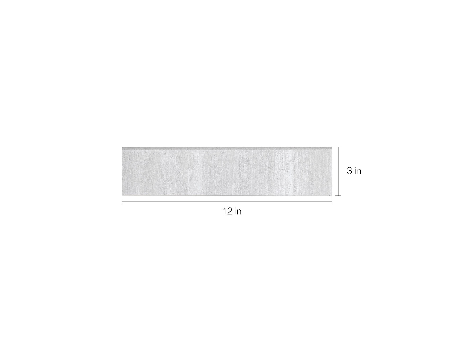 slide 5 of 5, Style Selections Leonia Silver 3-in x 12-in Glazed Porcelain Bullnose Tile ( 0.22-sq ft / Piece ), 1 ct