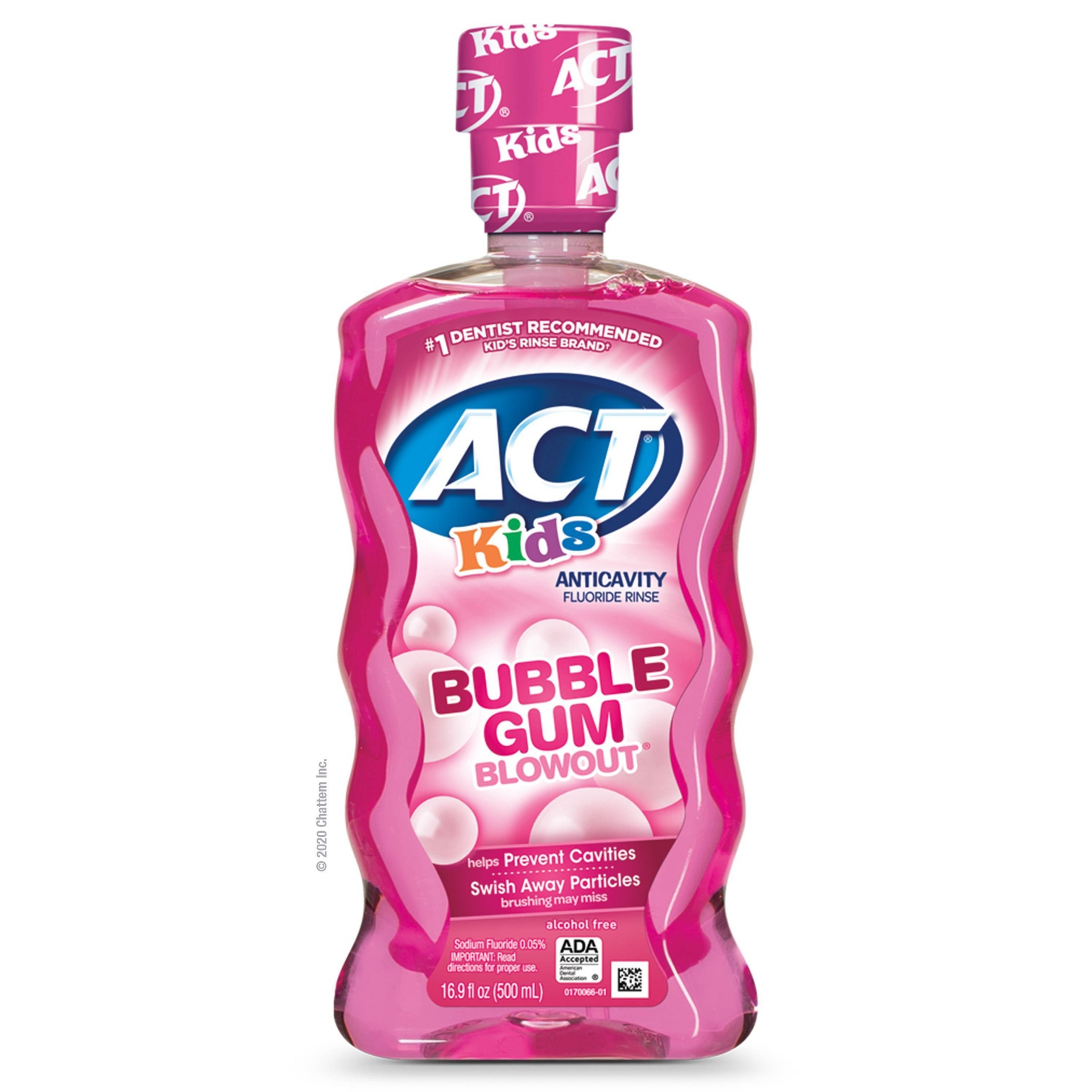 slide 1 of 2, ACT Kids Bubblegum Blowout Fluoride Rinse, 16.9 oz