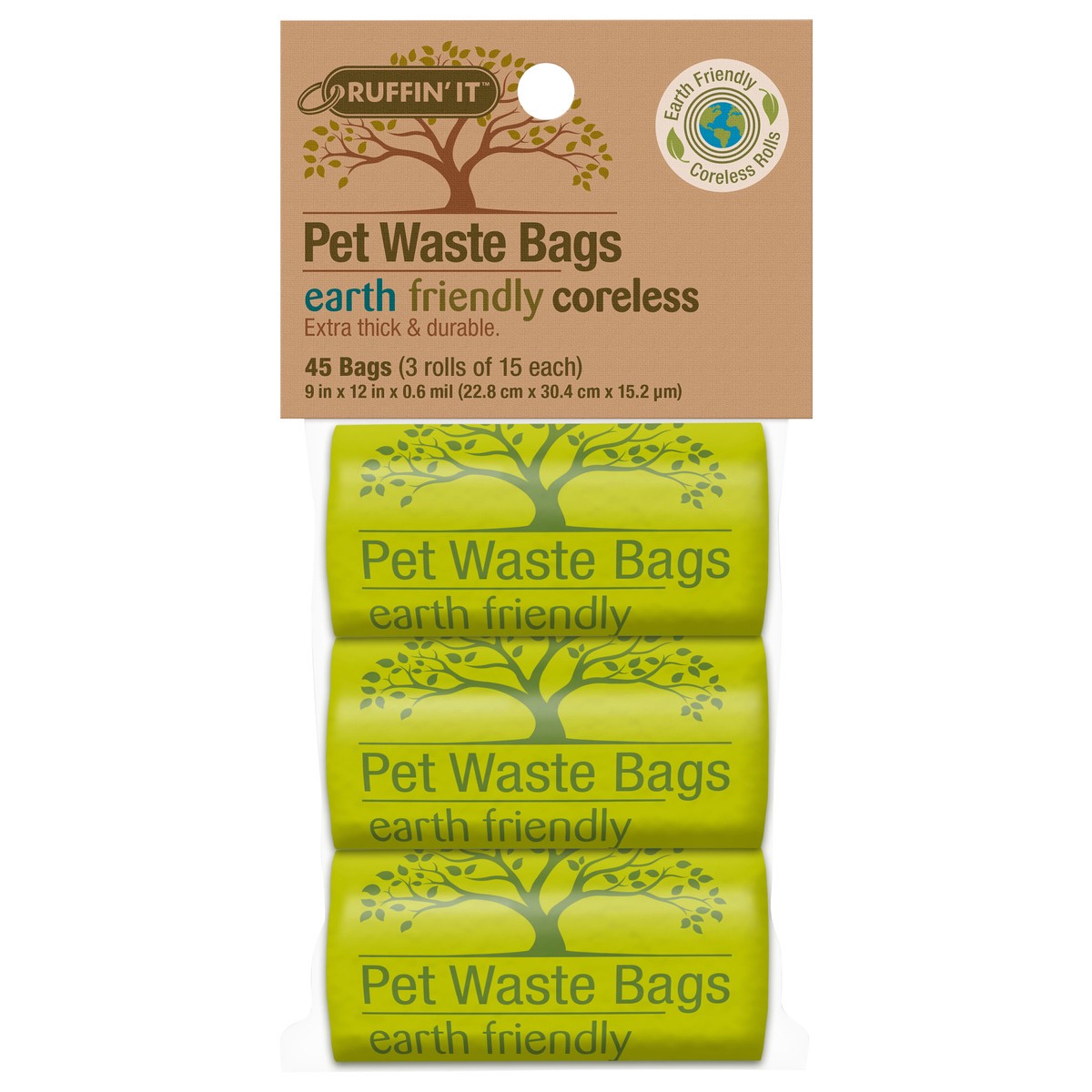 slide 1 of 5, Ruffin' It Earth Friendly Lightly Scented Pet Waste Bags, 45 ct