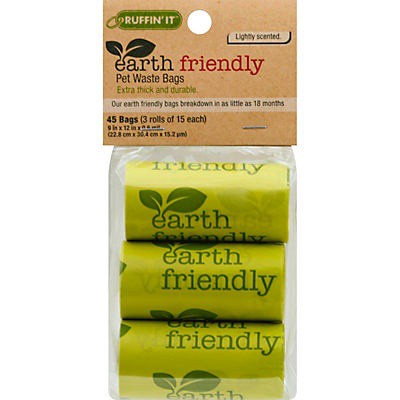 slide 1 of 1, Ruffin' It Earth Friendly Lightly Scented Pet Waste Bags, 45 ct