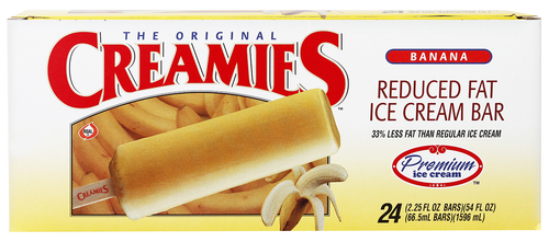 slide 1 of 1, Creamies Banana Ice Cream Bars, 24 ct; 2.25 fl oz