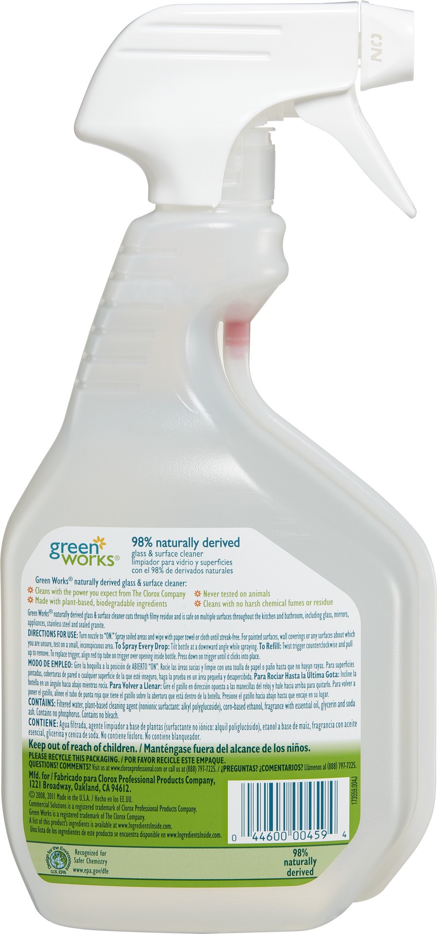 slide 3 of 5, Green Works Clorox Commercial Solutions Green Works Glass & Surface Cleaner Spray, Original, 32 Ounces, 32 fl oz