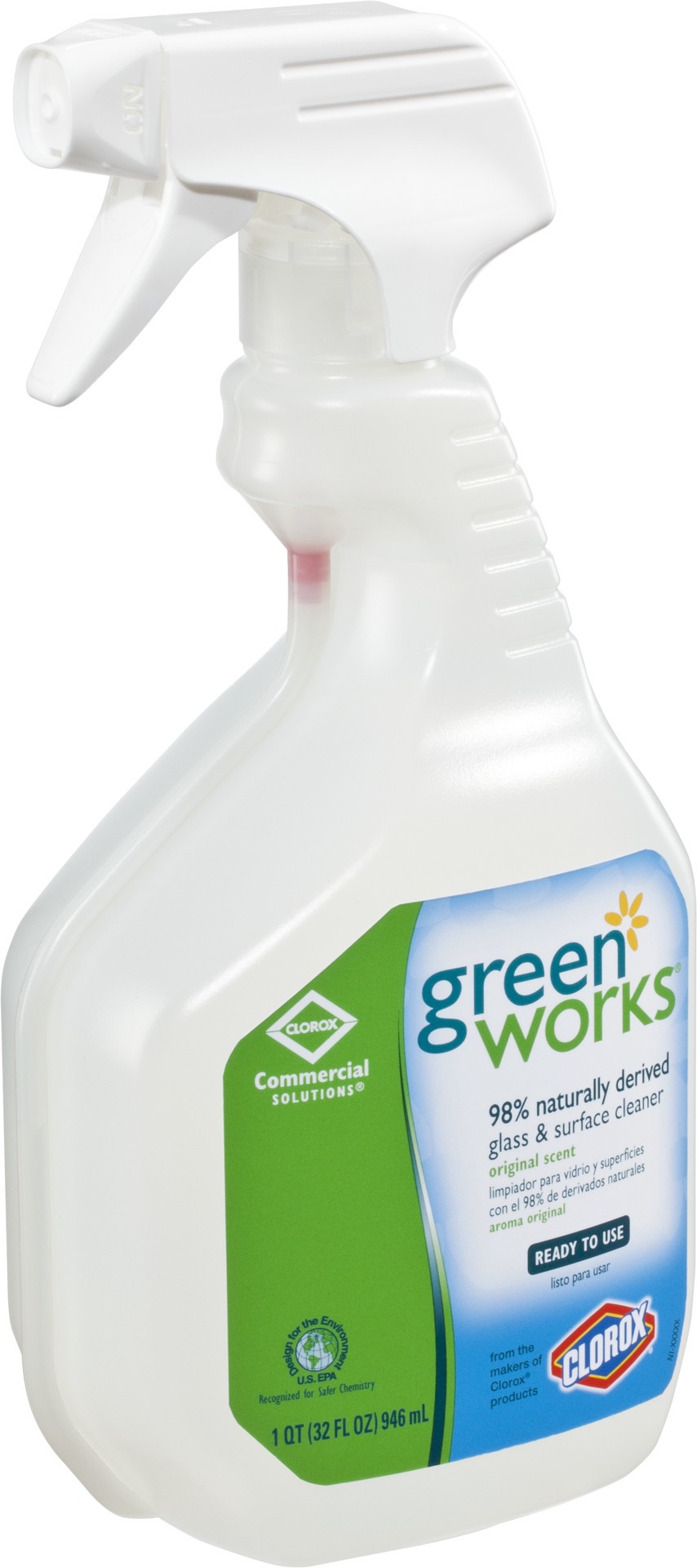 slide 4 of 5, Green Works Clorox Commercial Solutions Green Works Glass & Surface Cleaner Spray, Original, 32 Ounces, 32 fl oz