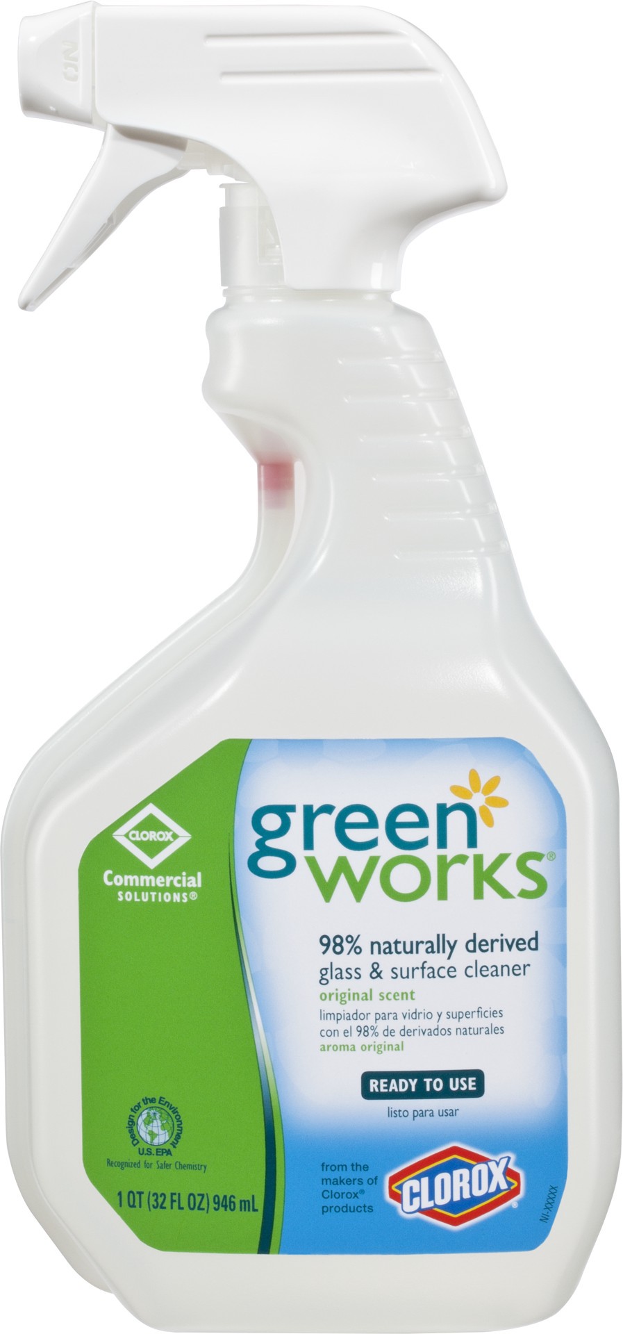 slide 1 of 5, Green Works Clorox Commercial Solutions Green Works Glass & Surface Cleaner Spray, Original, 32 Ounces, 32 fl oz