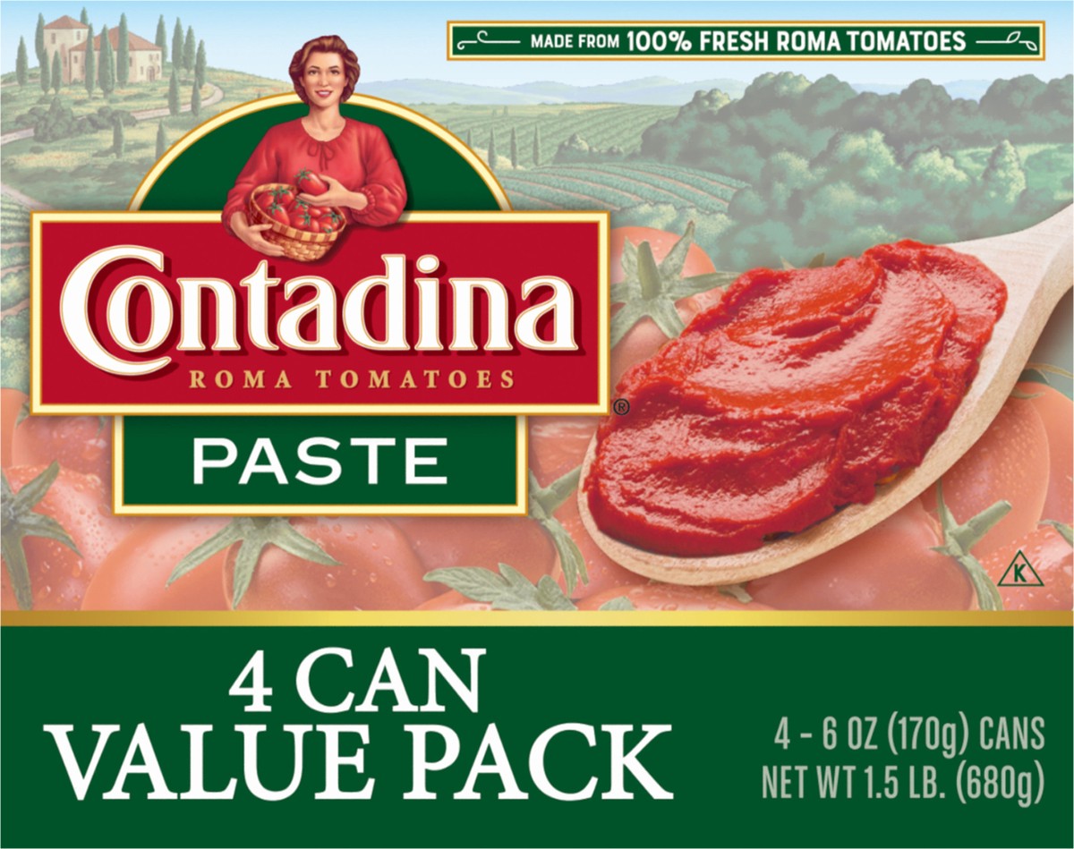 slide 8 of 11, CONTADINA Tomato Paste, 4 Pack, 6 oz Cans, 4 ct