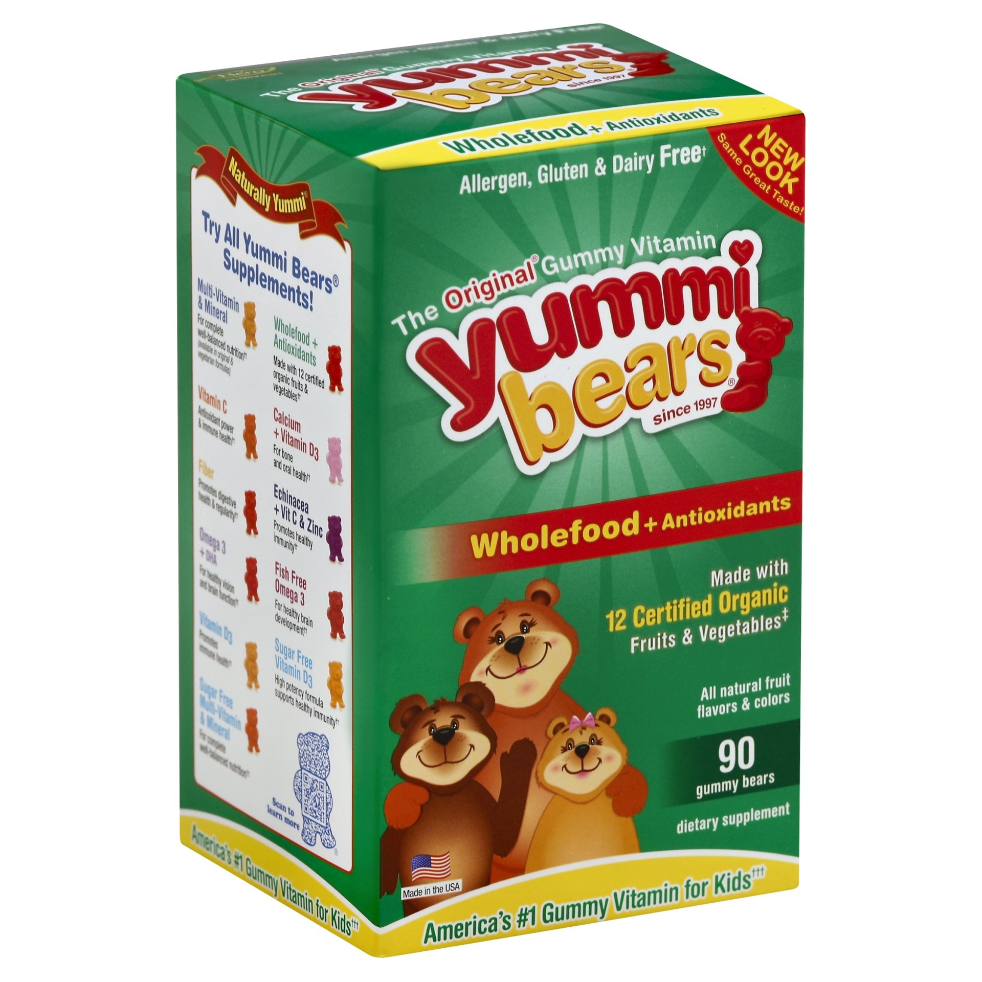 slide 1 of 1, Yummi Bears Whole Food Supplement for Kids, 90 ct