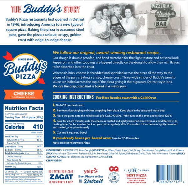 slide 3 of 5, Buddy'S Pizza Original Cheese Pizza, 28 oz
