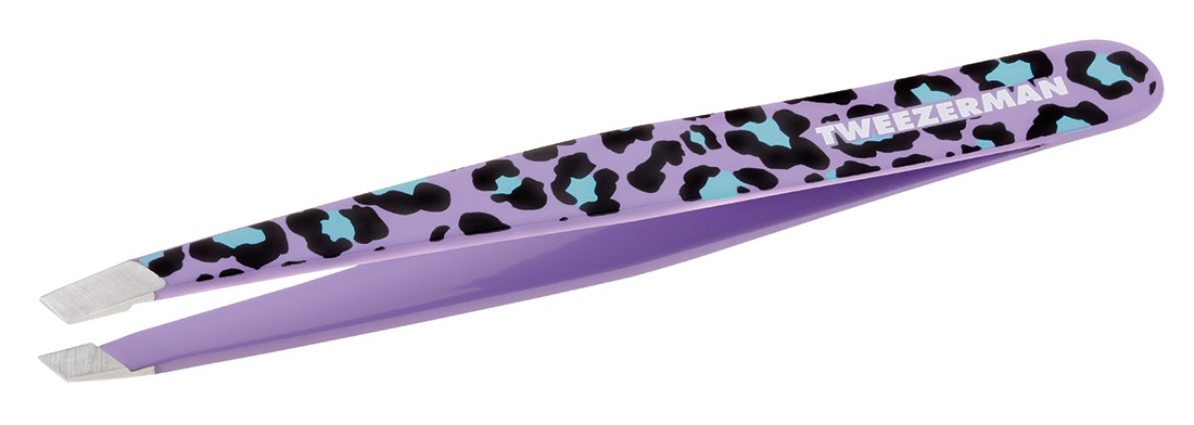 slide 1 of 1, Tweezerman Slant Tweezer Leopard Print, 1 ct