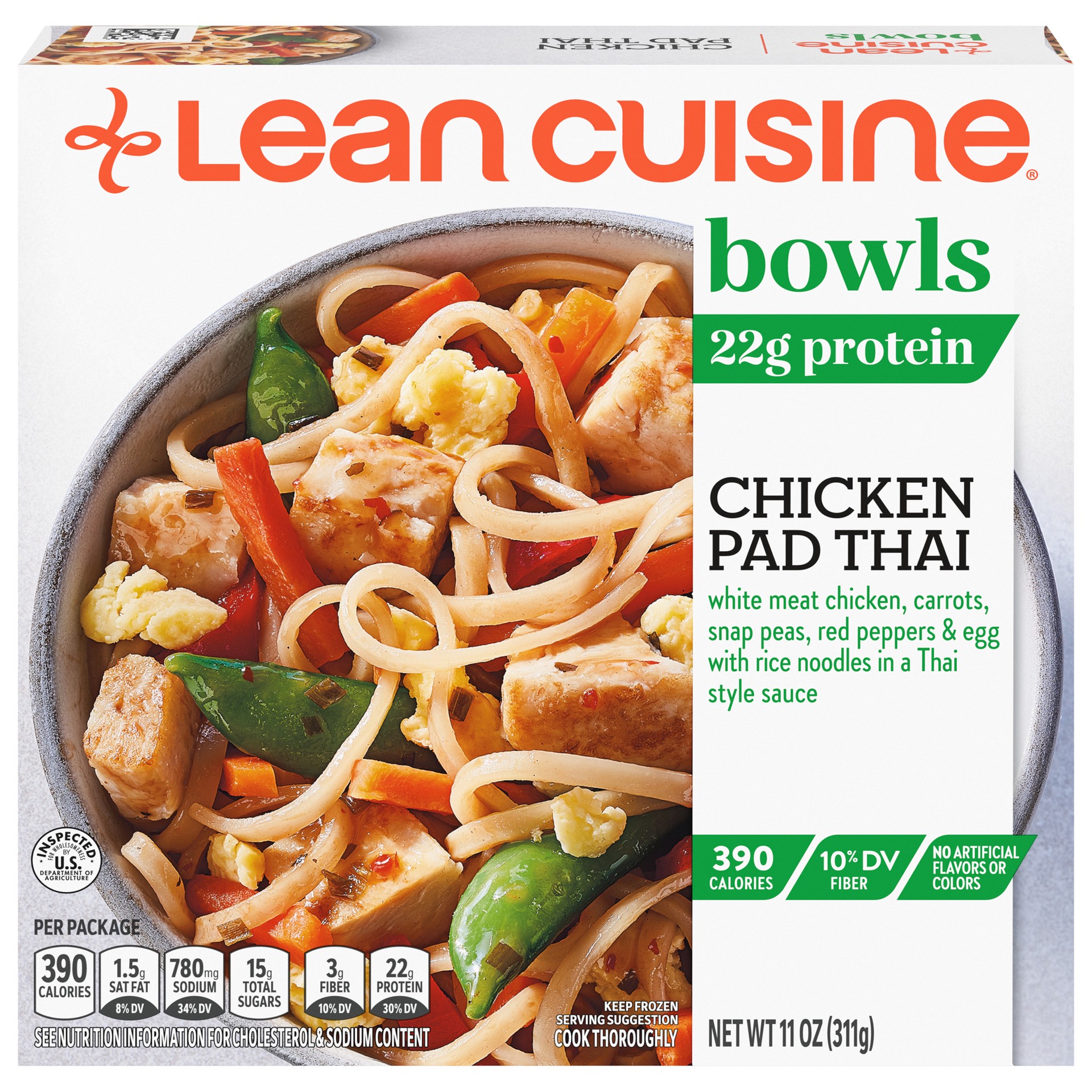 slide 1 of 2, Lean Cuisine Bowls Chicken Pad Thai Frozen Meal, 11 Ounce, 11 oz