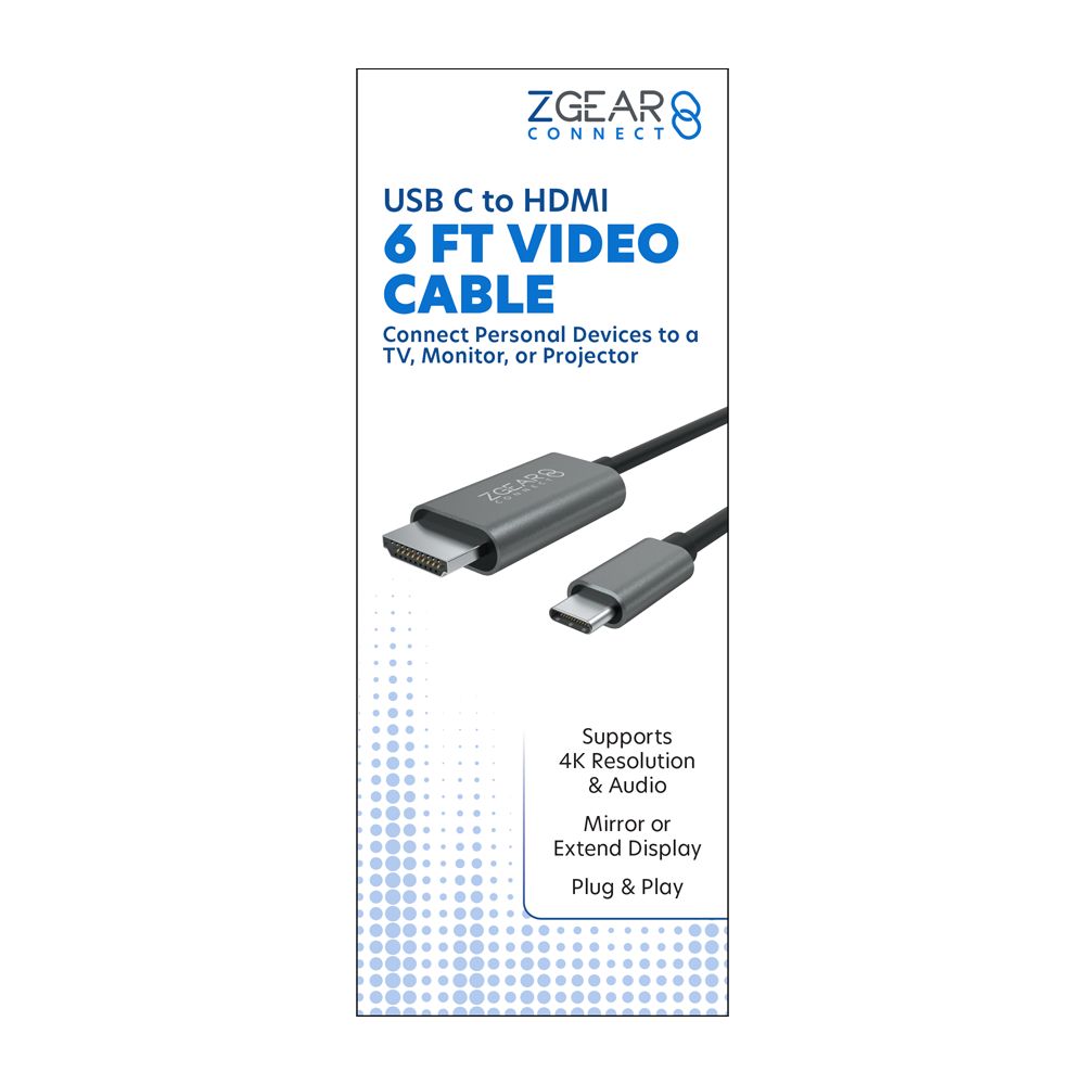 slide 1 of 1, Zgear Usb C To Hdmi Video Cable, 6 ft
