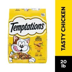TEMPTATIONS Tasty Chicken Flavor Adult Dry Cat Food, 13.5 lb. Bag