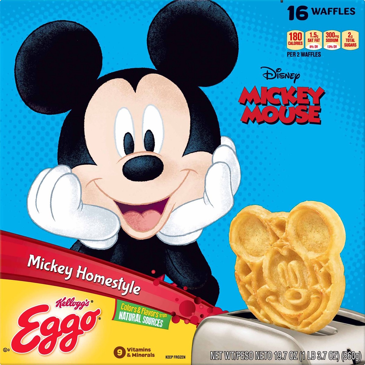 slide 1 of 10, Eggo Mickey Homestyle Waffles 16 ea, 16 ct