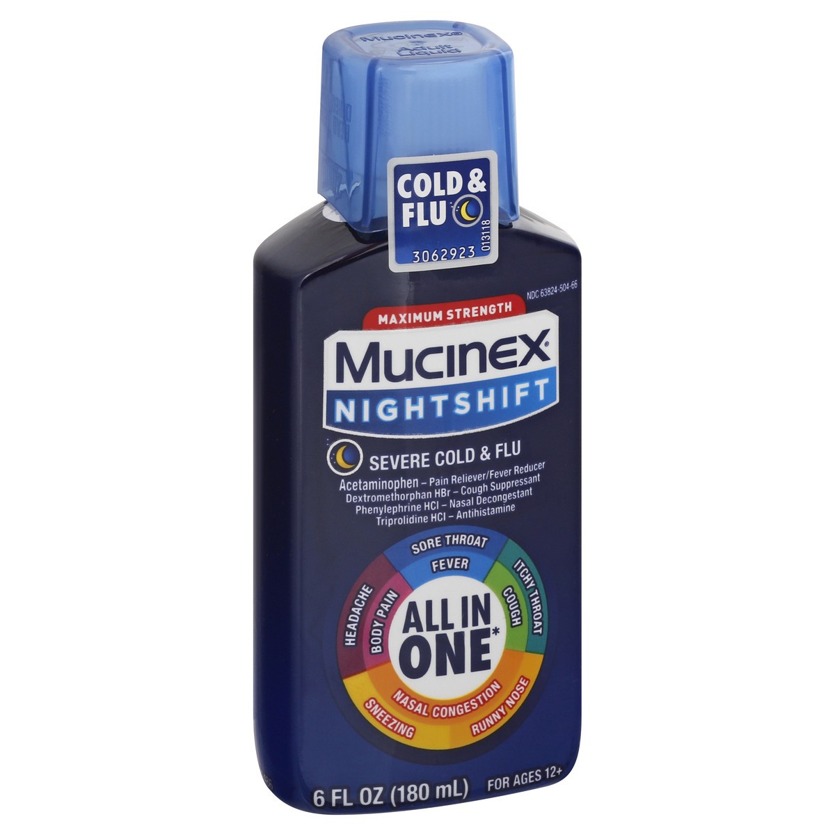 slide 6 of 9, Mucinex Maximum Strength Nightshift Cold & Flu 6 fl oz, 6 oz