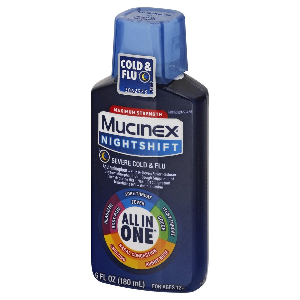 slide 5 of 9, Mucinex Maximum Strength Nightshift Cold & Flu 6 fl oz, 6 oz