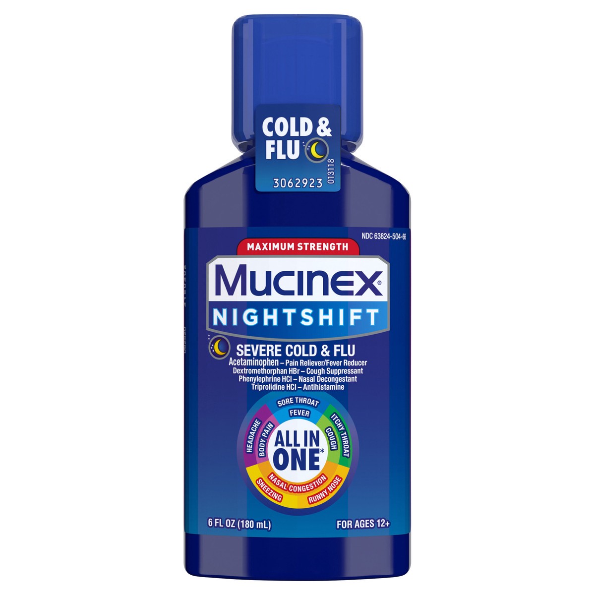 slide 1 of 9, Mucinex Maximum Strength Nightshift Cold & Flu 6 fl oz, 6 oz