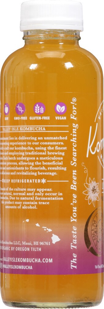 slide 2 of 4, Valley Isle Kombucha Lilikoi Passionfruit Kombucha 16 fl oz, 16 oz