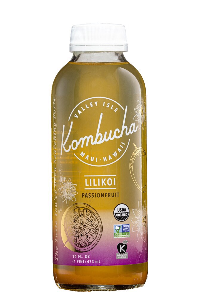 slide 1 of 4, Valley Isle Kombucha Lilikoi Passionfruit Kombucha 16 fl oz, 16 oz