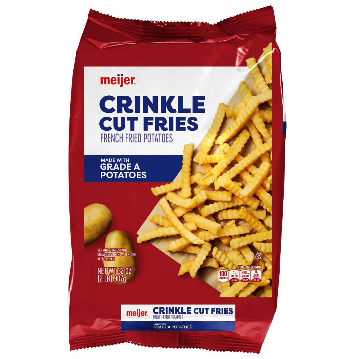 slide 1 of 4, Meijer Crinkle Cut French Fries, 32 oz