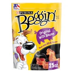 Beggin' Purina Beggin' Strips Dog Treats, Original With Bacon Flavor - 25 oz. Pouch