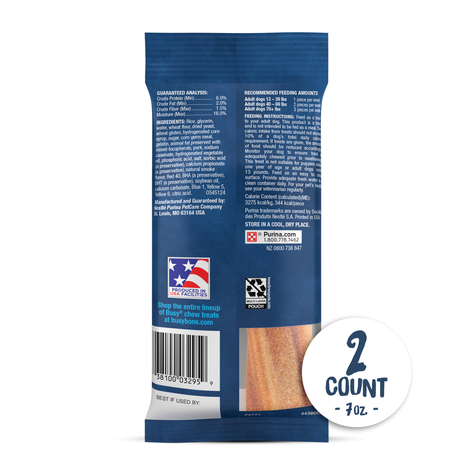 slide 2 of 8, Busy Purina Busy Bone Adult Dog Chew Bone Treats, Original - 2 ct. Pouch, 2 ct