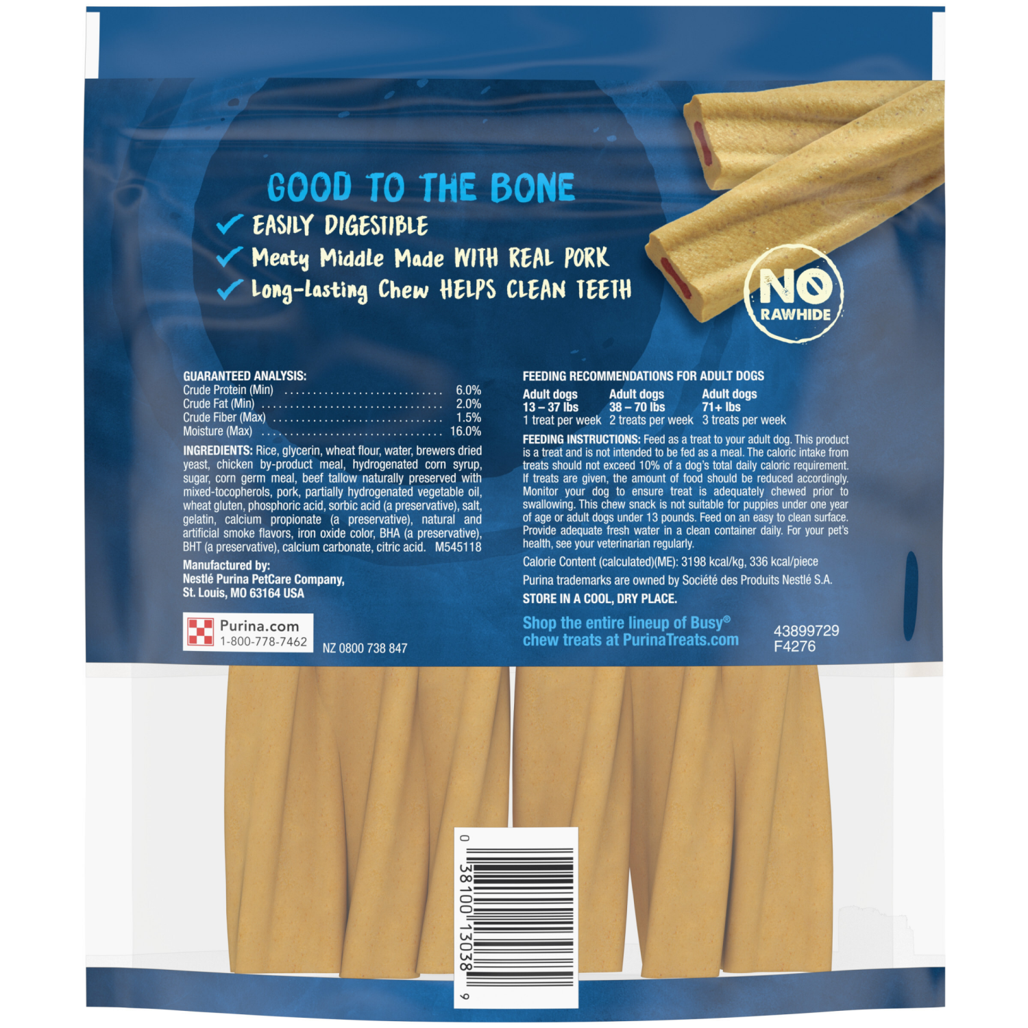 slide 2 of 8, Purina Busy Bone Adult Dog Chew Bone Treats, Original - 6 ct. Pouch, 6 ct