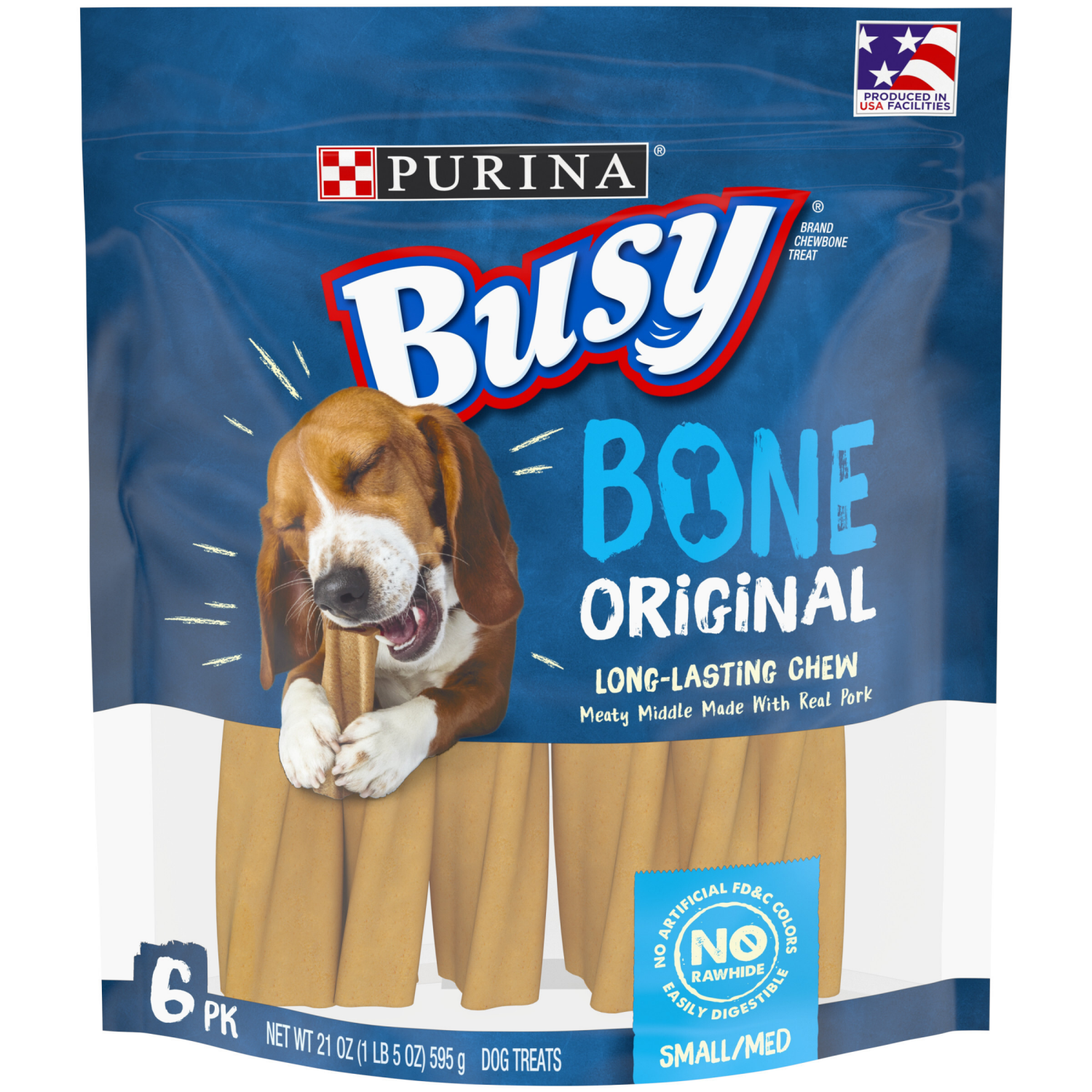 slide 1 of 8, Purina Busy Bone Adult Dog Chew Bone Treats, Original - 6 ct. Pouch, 6 ct