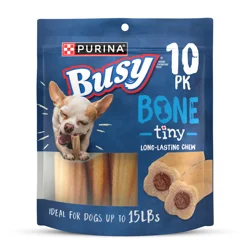Purina Busy Bone Adult Toy Breed Dog Chew Bone Treats, Tiny - 10 ct. Pouch