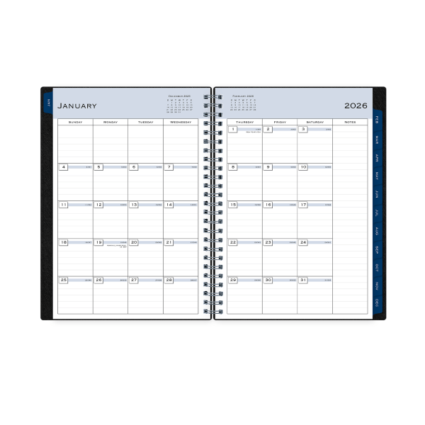 slide 6 of 8, Blue Sky 2026 Blue Sky Weekly/Monthly Planner, 5-7/8"" x 8-5/8"", Passages/Solid Black, January To December, 152940, 1 ct
