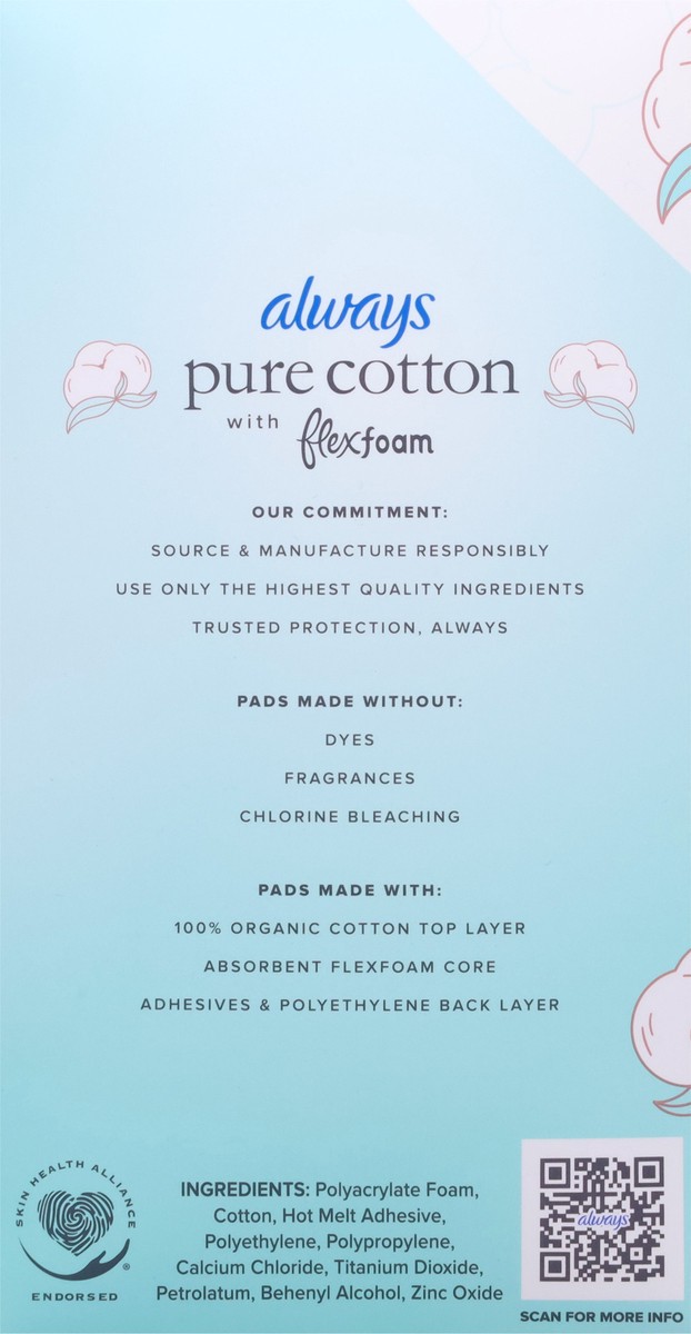 slide 7 of 12, Always Heavy Flow Pure Cotton Unscented Pads Size 2 34 ea, Size 2