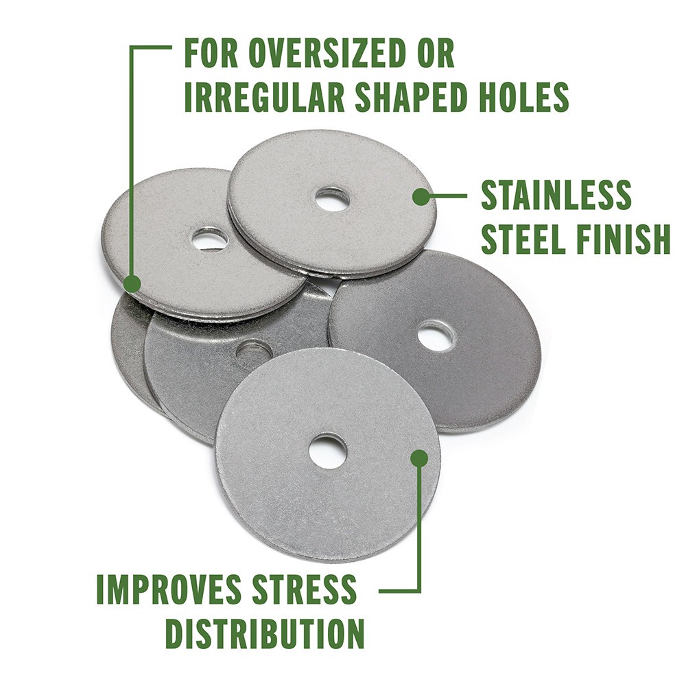 slide 4 of 6, Hillman 7-Count -Pack 3/16-in x 1-1/4-in Stainless steel Fender Washer, 1 ct