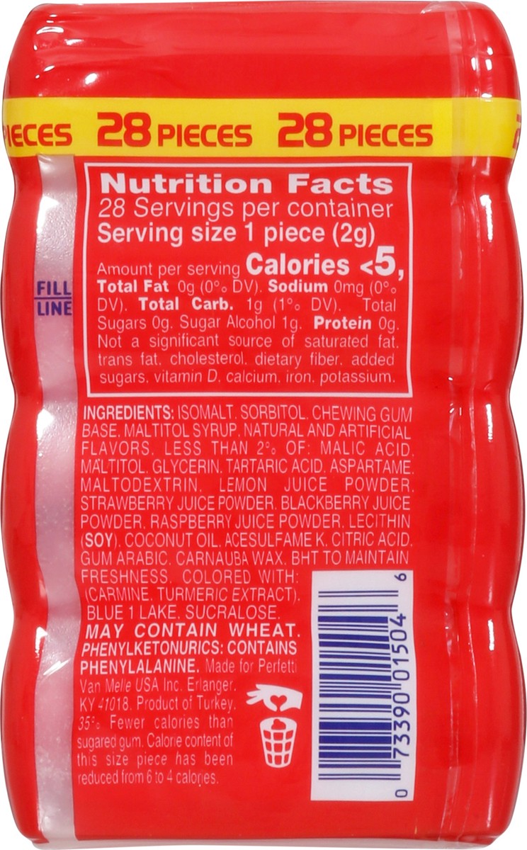 slide 3 of 9, Mentos Sugar-Free Red Fruit Lime Gum, 28 ct