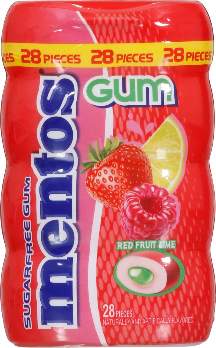 slide 4 of 9, Mentos Sugar-Free Red Fruit Lime Gum, 28 ct