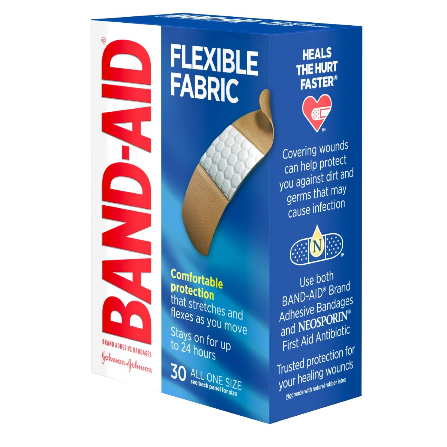 slide 2 of 4, BAND-AID Bandaid Flexible Fabric Adhesive Bandages, 30 ct