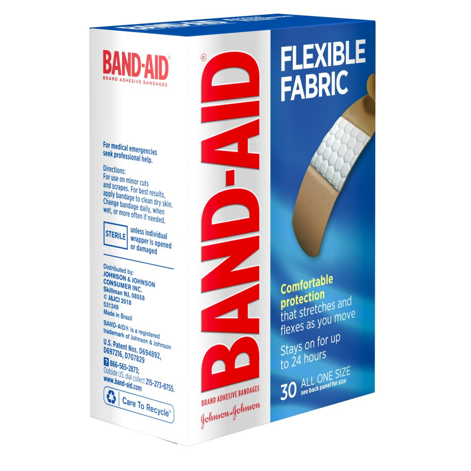 slide 3 of 4, BAND-AID Bandaid Flexible Fabric Adhesive Bandages, 30 ct
