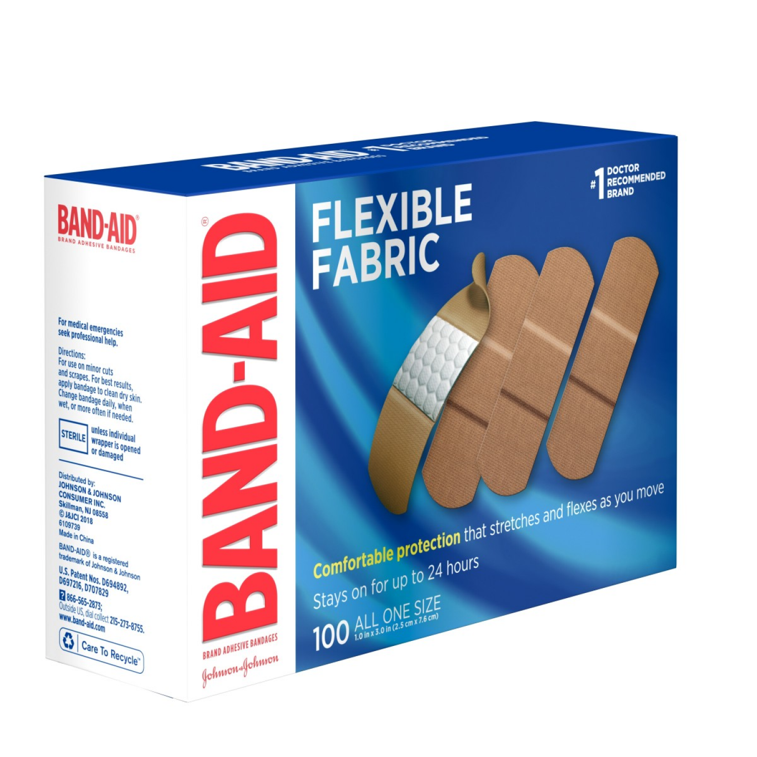 slide 4 of 4, BAND-AID Flexible Fabric Bandages 100 ea, 100 ct