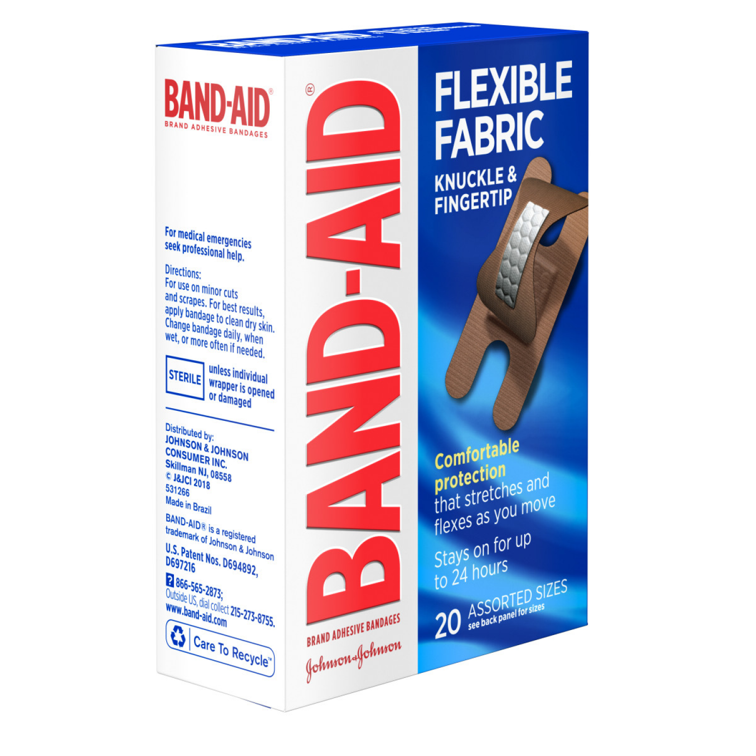 slide 4 of 4, BAND-AID Fabric Adhesive Bandages, Finger & Knuckle, 20 ct, 20 ct