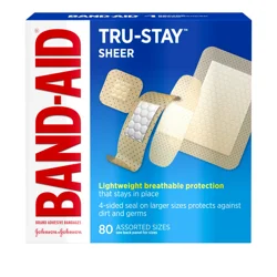 BAND-AID Tru-Stay Sheer Assorted Sizes Bandages 80 ea