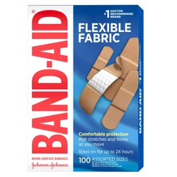 BAND-AID Brand FlexibleFabric Adhesive Bandages, Assorted, 100 ct