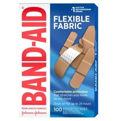 BAND-AID Brand FlexibleFabric Adhesive Bandages, Assorted, 100 ct