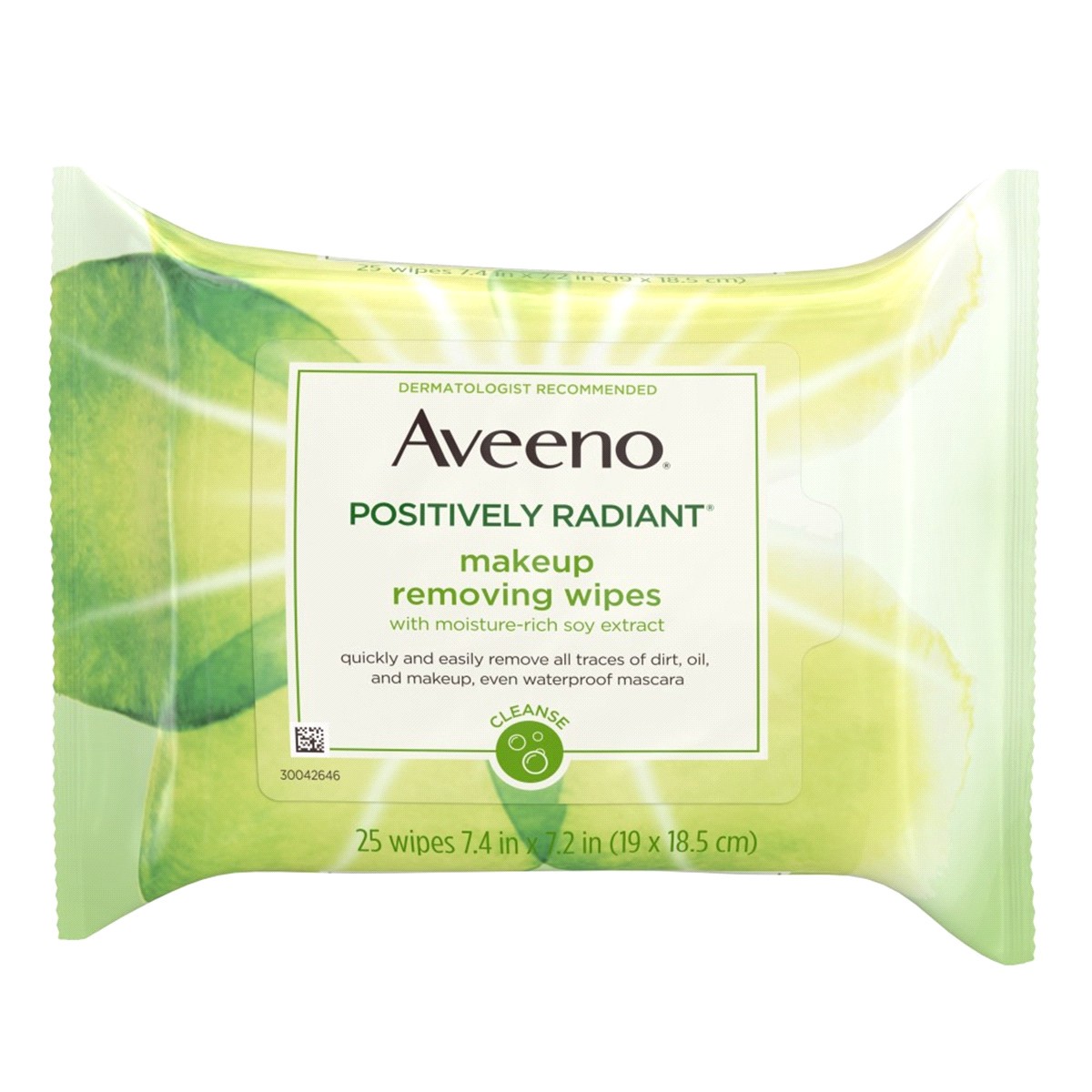slide 1 of 3, Aveeno Positively Radiant Makeup Removing Wipes, 25 Count, 25 ct