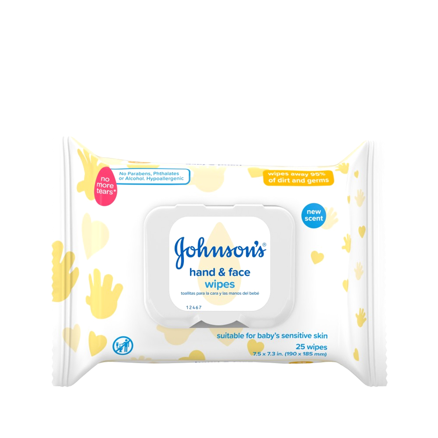 slide 1 of 3, Johnson's Facial Cleansing Wipes, Wipes, All Skin Types, 25 ct