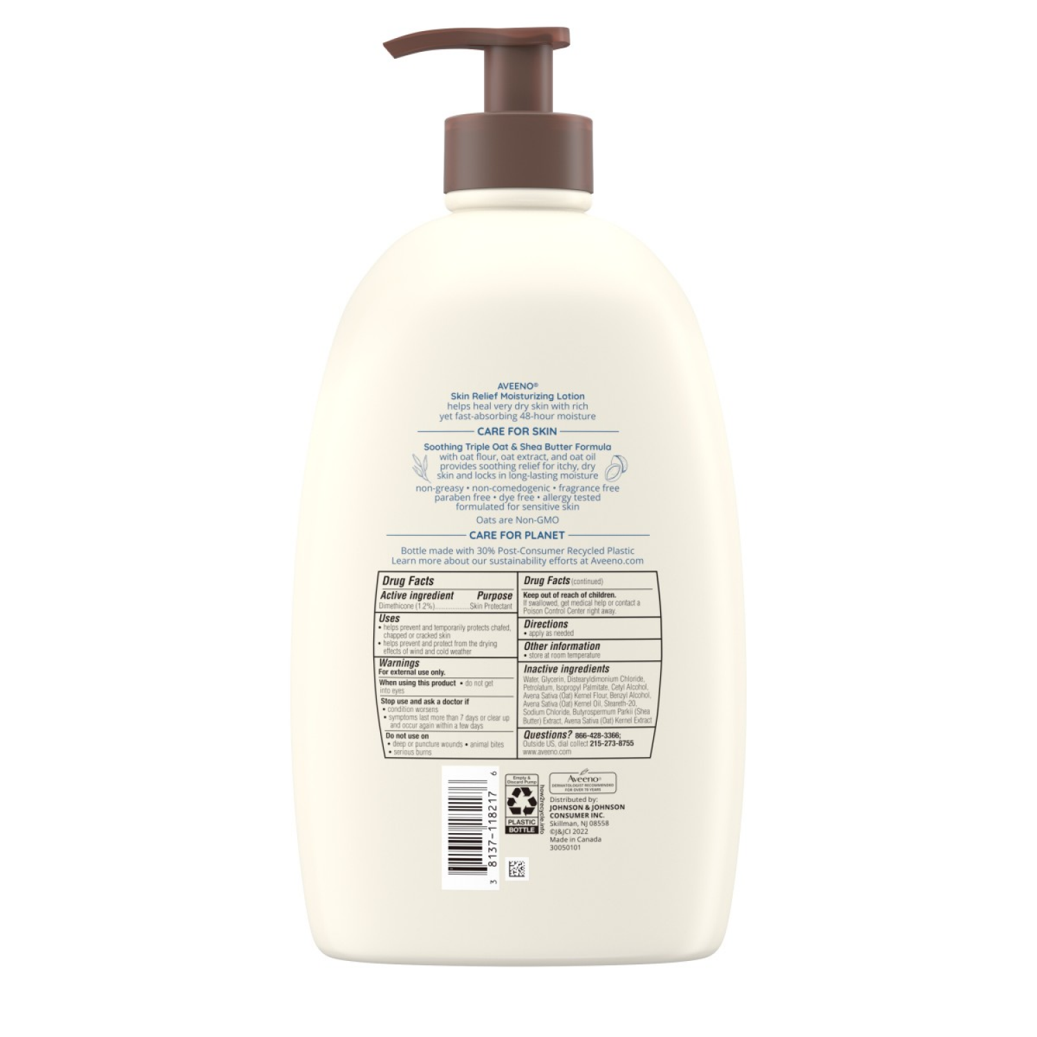 slide 2 of 5, Aveeno Adult Body Moisturising, Lotion, Fragrance-Free, 33 fl oz