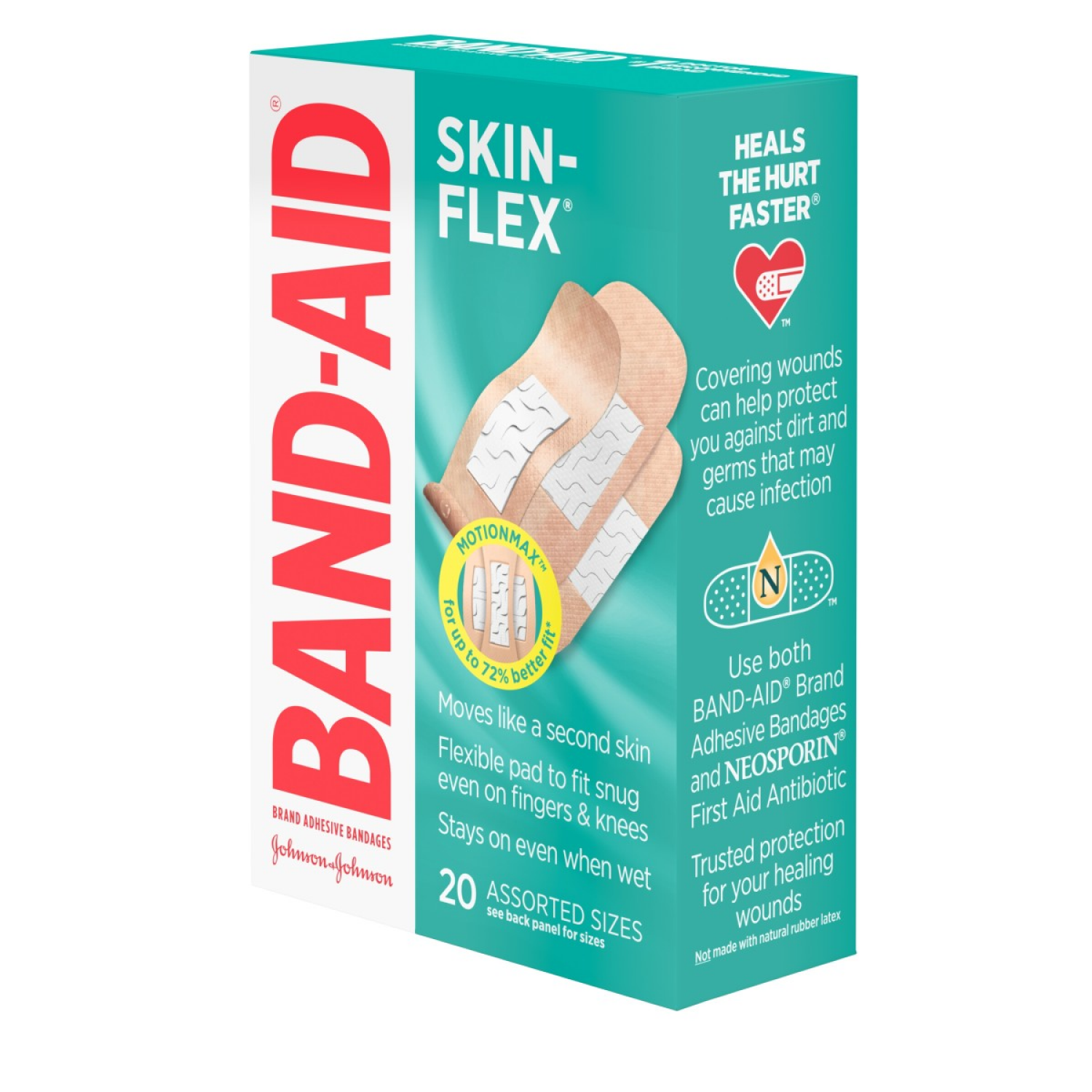slide 3 of 4, BAND-AID Brand Skin-Flex Adhesive Bandages, Assorted, 20 Count, 20 ct