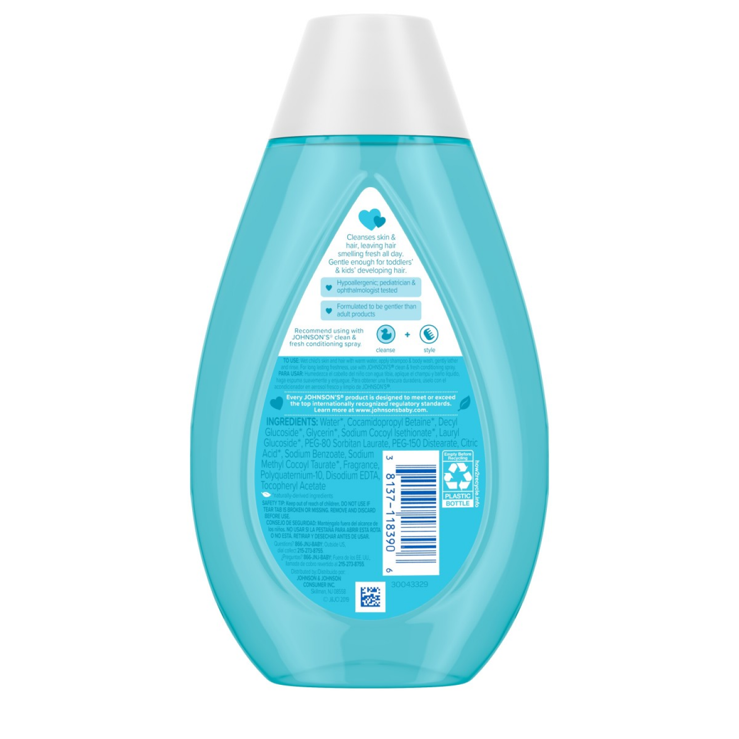 slide 2 of 6, Johnson's Clean & Fresh Kids' 2-in-1 Shampoo & Body Wash, 13.6 fl. oz, 13.6 fl oz