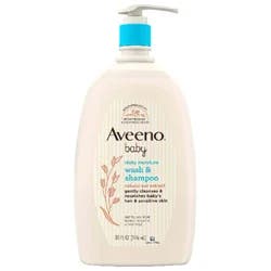 Aveeno Baby Daily Moisture Wash & Shampoo, Oat Extract, 33 fl. oz